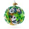 Panda Bears on Tree Branch Glass Ball Christmas Ornament 4 Inches
